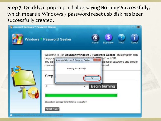 Windows 7 password reset usb key